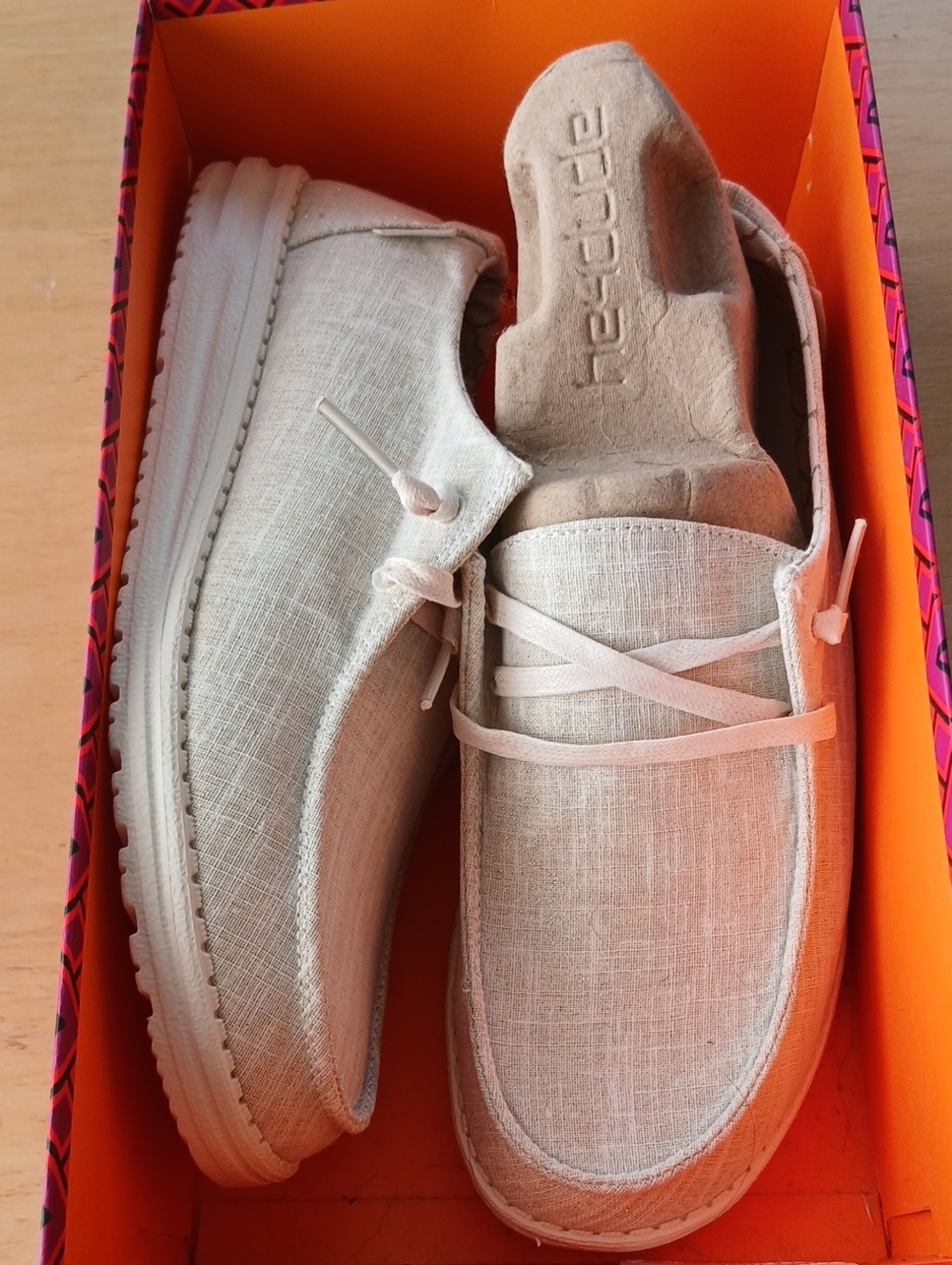 Hey Dude Women's Slip-On Moccasins in Light Beige
